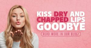 Kiss dry and chapped lips goodbye with our new blog, woman with blonde hair blowing a kiss, cosmetic dermatology