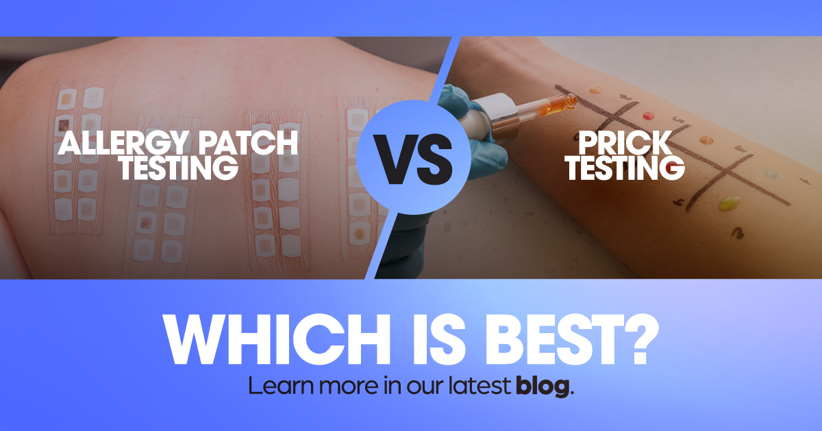 Allergy Patch Testing VS. Prick Testing. Which is best? Learn more in our latest blog.